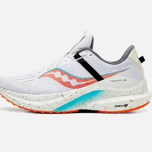 Saucony Men's Tempus White ViZiOrange 8